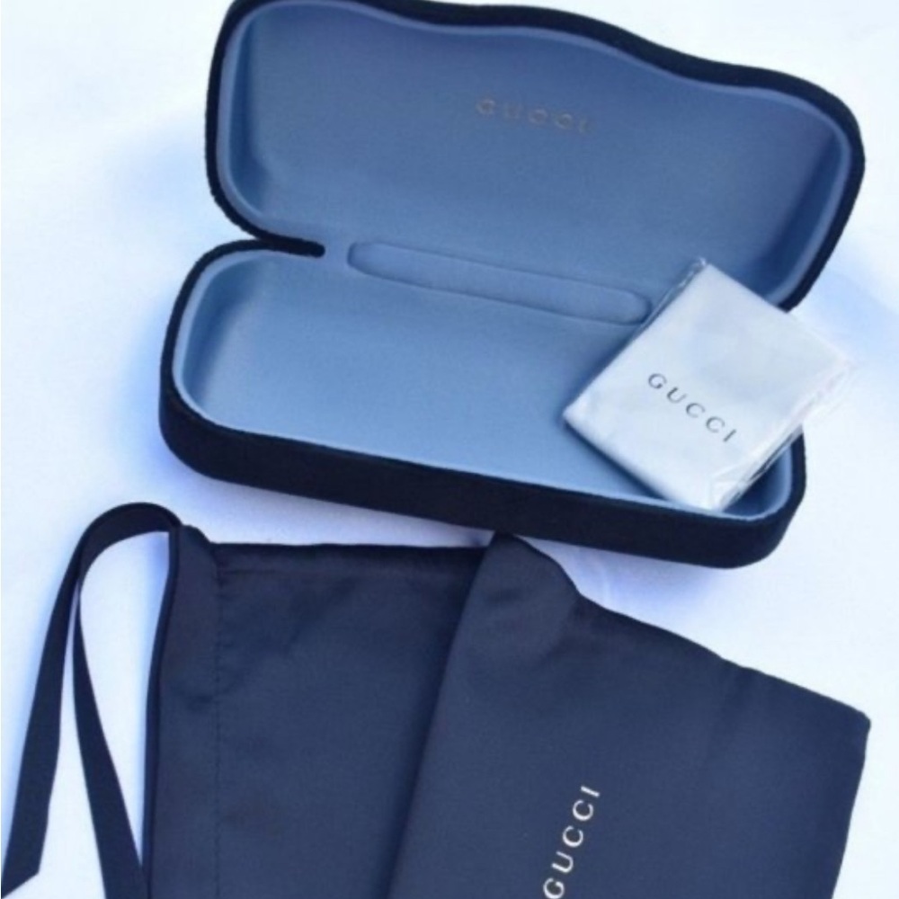 Gucci Sunglass Case and cloth